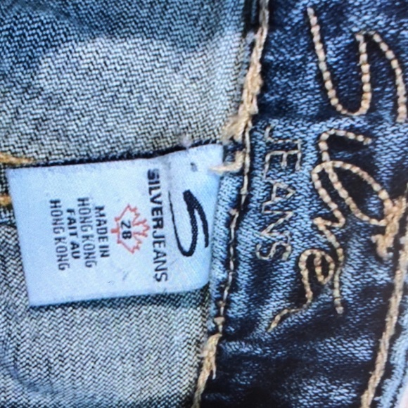 Silver cut off jeans shorts size 28 - Picture 3 of 5